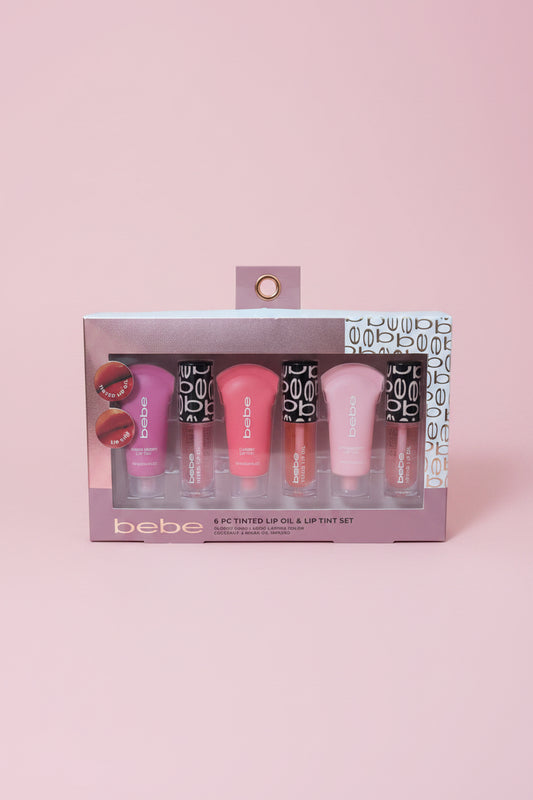 6 PC Tinted Lip Oil & Lip Tint Set - Colección de Aceite y Tinte Labiales de 6 Piezas