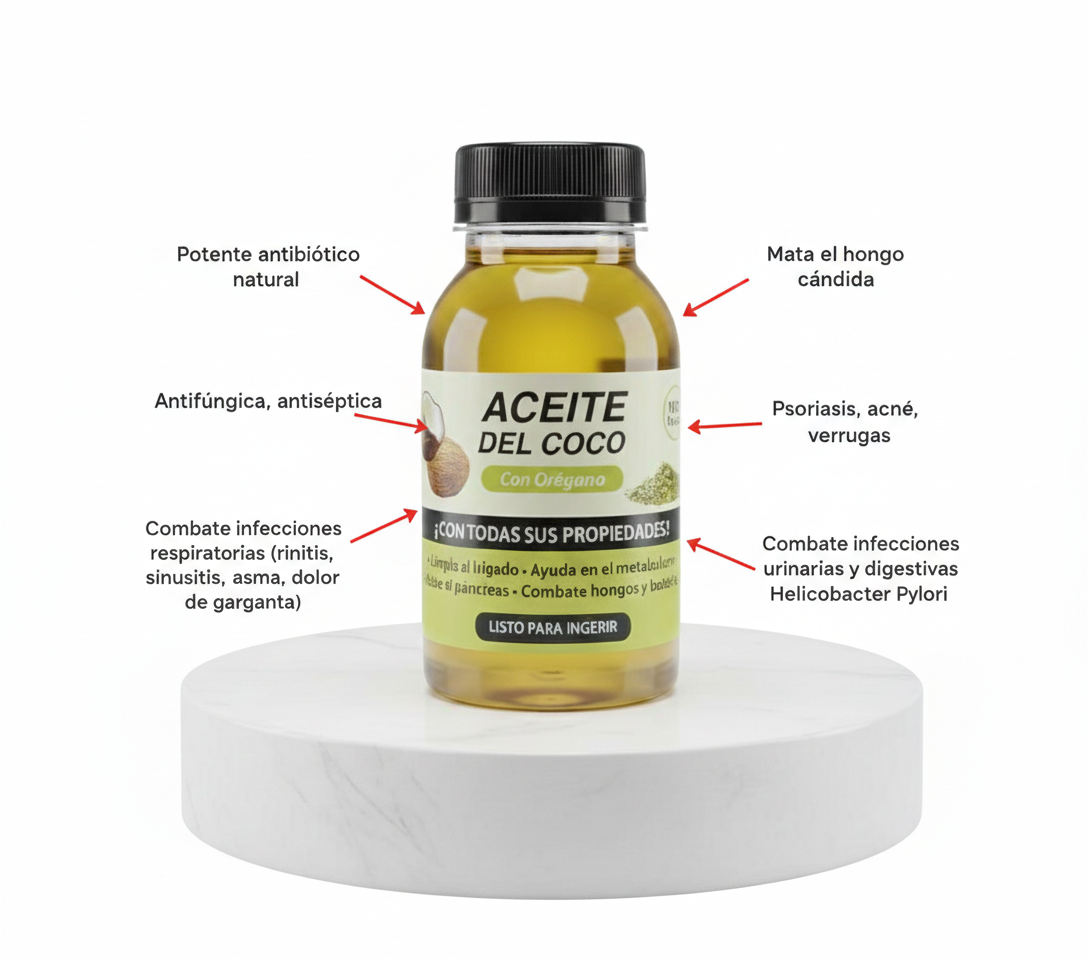Aceite Del Coco Con Orégano (12 Artículos)